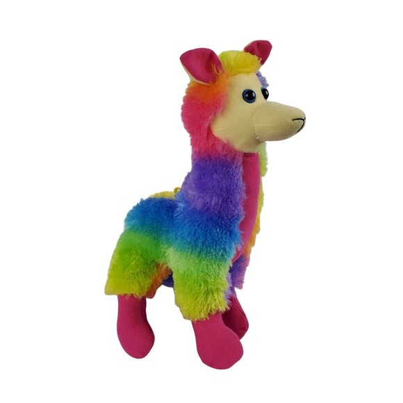 Classic Toy Company Llama 13 inch Plush Alpaca Colorful Rainbow Stuffed Animal - Picture 3 of 7